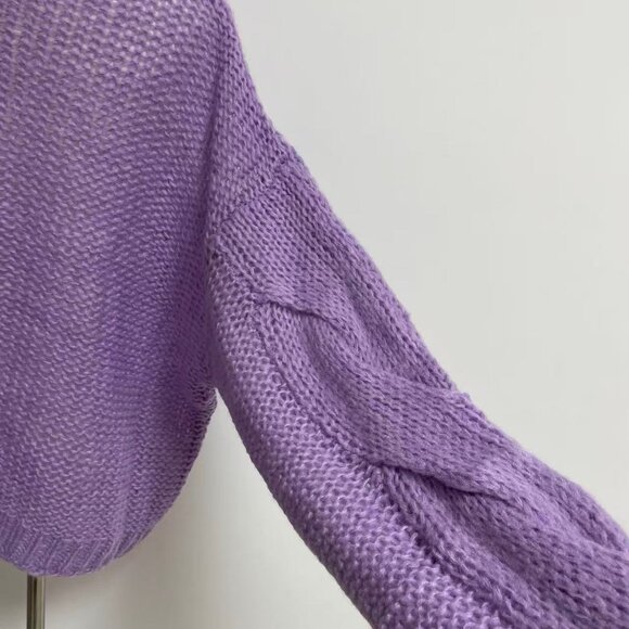 Anagram Open-knit Mohair-blend Sweater In Purple - Picture 8 of 10